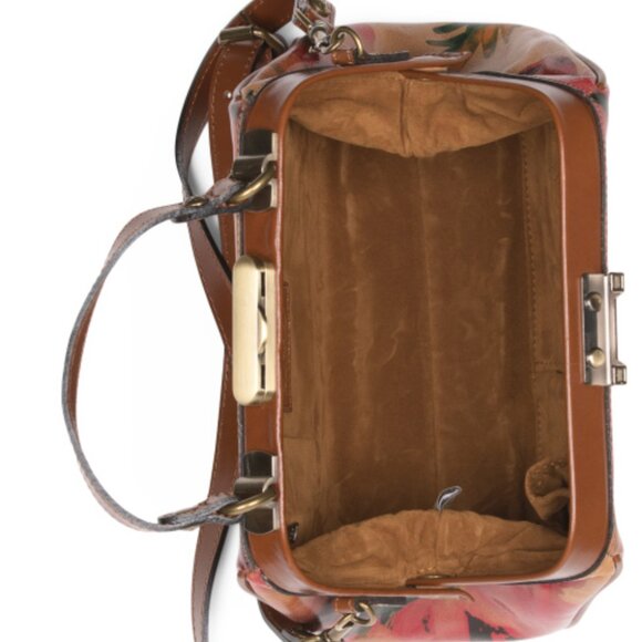 Patricia Nash Gracchi Leather Framed Red Floral Spring Multi Crossbody Bag - Picture 14 of 14